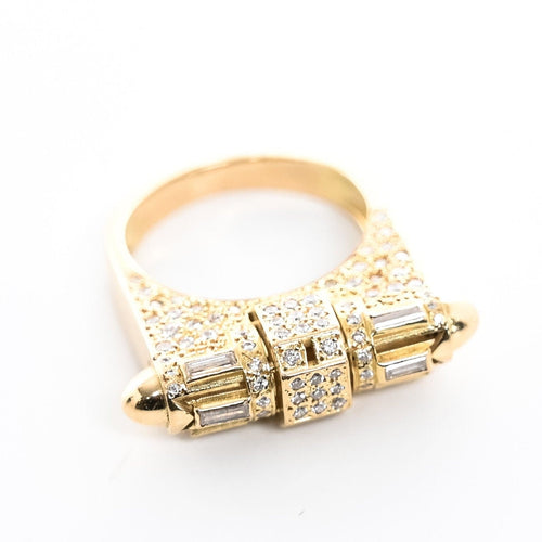 Bague 52 RAINBOW K - Bague Majesty or jaune et diamants 58 Facettes 85848