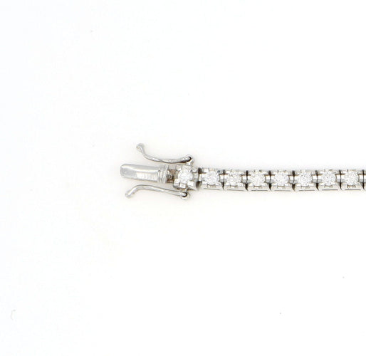 Bracelet Bracciale en or blanc 18 carats avec diamants et émeraude 58 Facettes