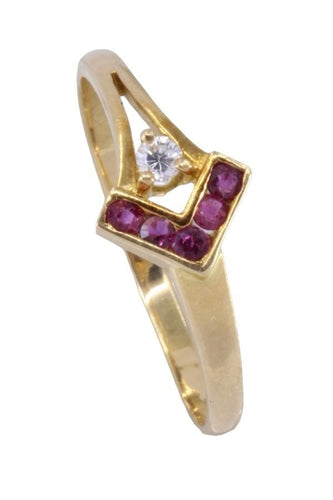 Bague 52 Bague moderne rubis et diamant 58 Facettes 085431