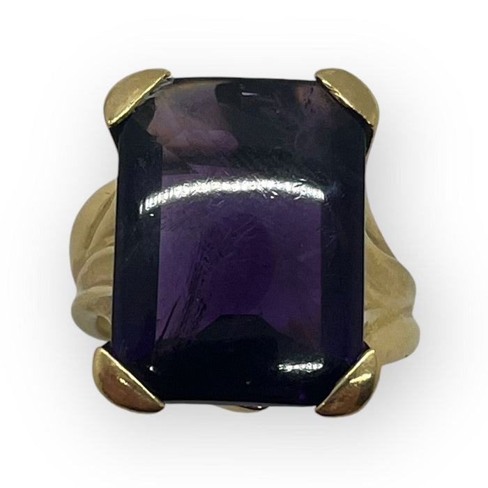 Bague 58.5 Bague or jaune pierre violette 58 Facettes 149049929