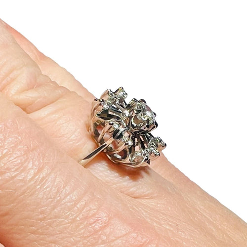 Bague 52 Bague "étoile" or blanc diamants 58 Facettes 7872 A