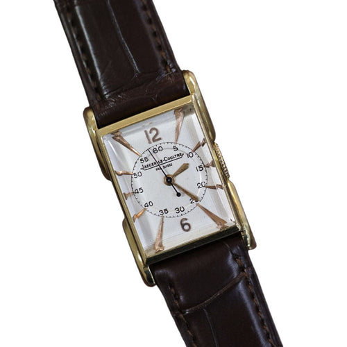 Montre Montre Jaeger-LeCoultre Rectangulaire – Or Jaune 18k – Calibre 437/1 – 1945 – Boîte Française 58 Facettes FB10700