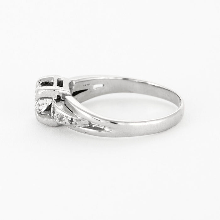 Solitaire or blanc platine diamants