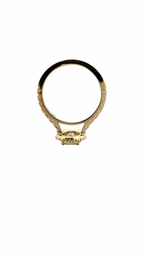 Bague 49 Solitaire en or jaune et diamants avec certificat GIA 58 Facettes