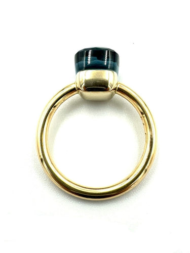 Bague 54 POMELLATO. Collection "Nudo Petit", bague 2 ors 18K et topaze bleue de Londres 58 Facettes