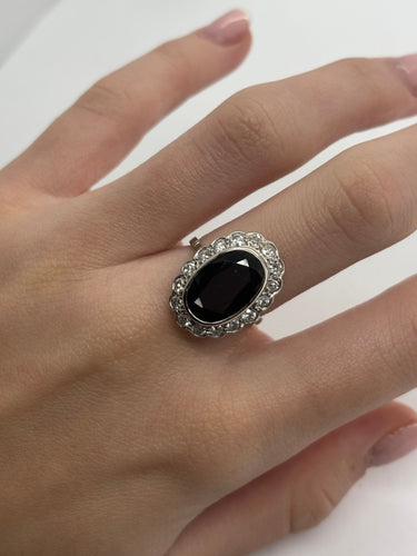 Bague 53 Bague platine saphir 4 ct et diamants 0,50 ct 58 Facettes 1290