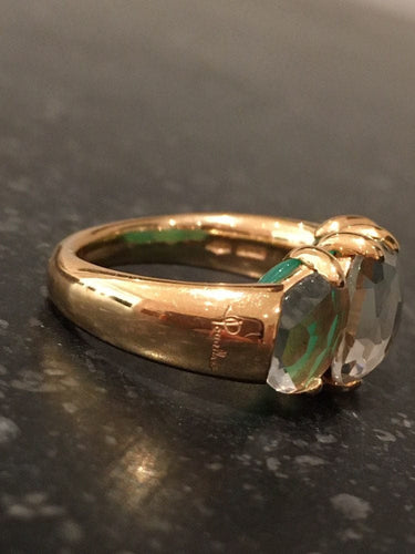 Bague 50.5 Pomellato - Bague Capri en or jaune 18k et chrysoprase 58 Facettes