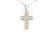 Collier Collier en or blanc 18 carats avec pendentif croix et diamants de 0,32 carat 58 Facettes 10649