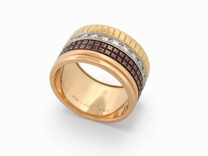 Bague 51 bague BOUCHERON quatre classique large jrg00623 t51 or 18k diamants 0.5ct 58 Facettes 272013