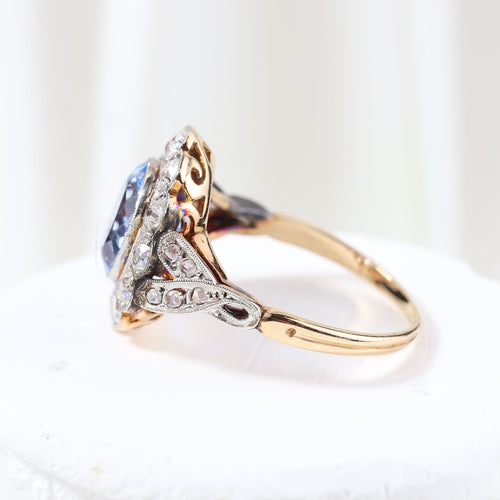 Bague Rosette vintage ornée de diamants et de spinelle 58 Facettes 131528H