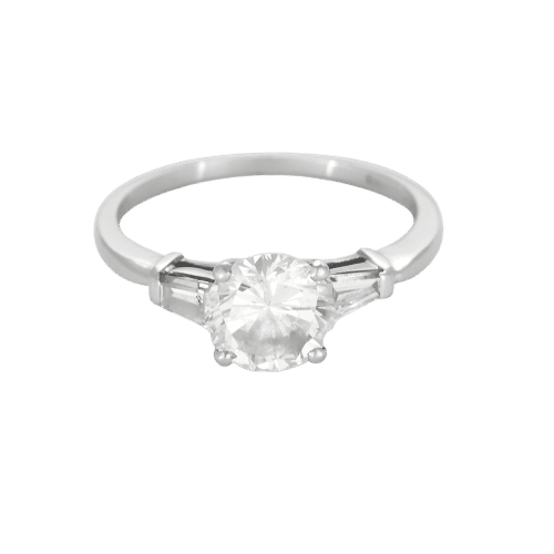 Bague 53 Solitaire en platine et diamants 58 Facettes B250574