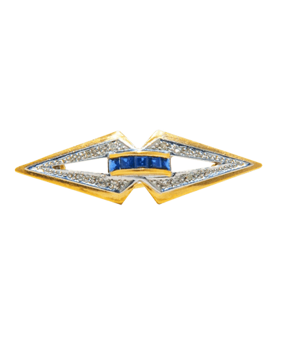 Broche Broche Or blanc et jaune 18K Saphir Diamant 58 Facettes BO220746/LOSANGEDESAPHIRS