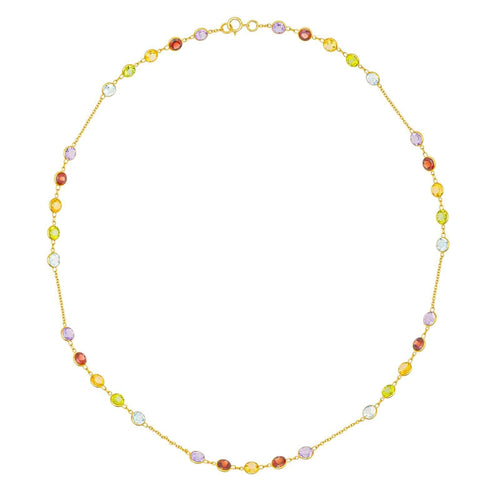 Collier Collier Or jaune Grenat, Topaze, Péridot 58 Facettes 3885006CN