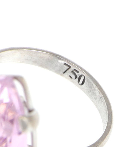 Bague 55 Bague en or blanc, kunzite, diamant 58 Facettes