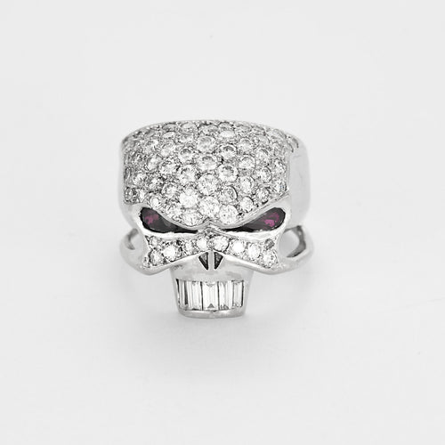 Bague DE GRALIE- INSOUMISE or blanc, diamants, rubis