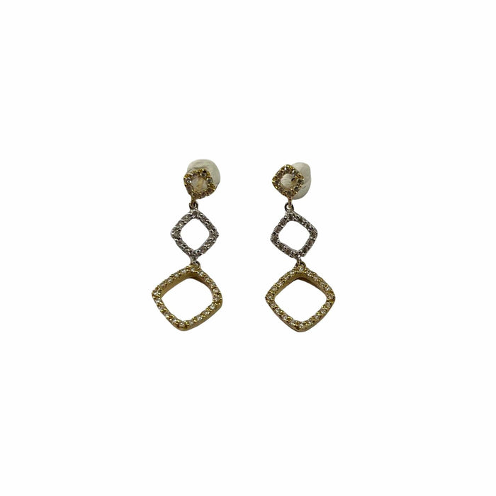 Boucles d'oreilles Boucles d’oreilles longues or jaune diamants 58 Facettes