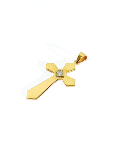 Pendenti Croix Or Rose Diamant
