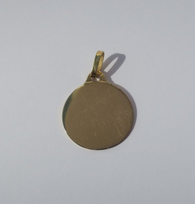 Pendentif médaille rond en or jaune à graver