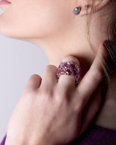 POMELLATO - Bague Lulu en or rose améthystes et diamants