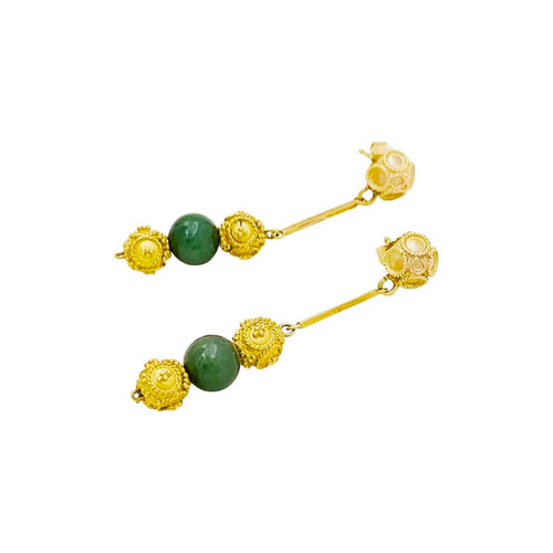 Boucles d'oreilles Boucles d'oreilles, or jaune et aventurine. 58 Facettes 35316