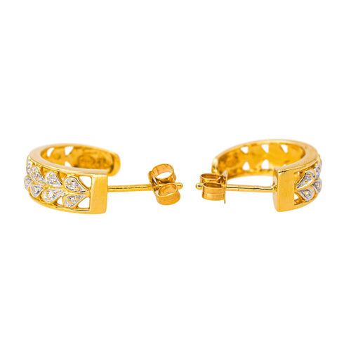 Boucles d'oreilles Boucles d'oreilles Demi créoles Or jaune, Or blanc Diamant 58 Facettes 4282965CN