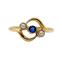 Bague 60 Bague antique pierre bleue et perles en or 18k 58 Facettes A06502