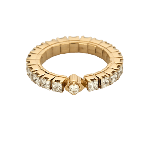 Bague 51 Bague souple en or rose et diamants 58 Facettes JRR0010-51