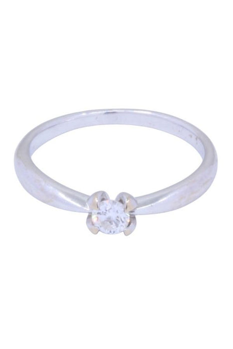 Bague solitaire or blanc diamant