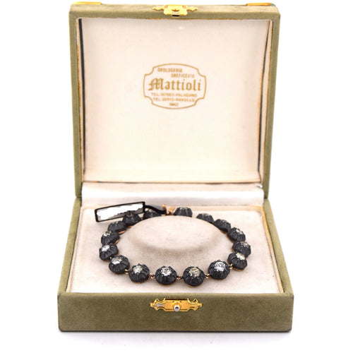 Bracelet Bracelet ancien en or rose et argent avec diamants 58 Facettes