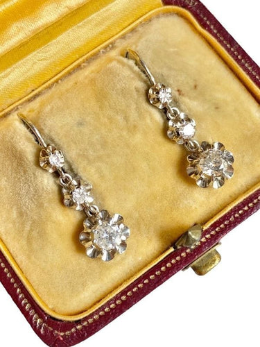 Boucles d'oreilles Boucle d’oreilles Art Déco, en or blanc 18k et diamants 58 Facettes