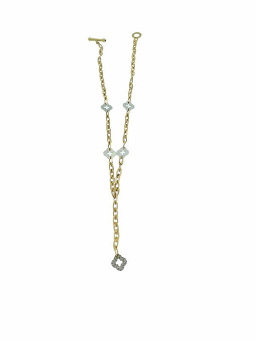 Collier ROBERTO COIN - Collier Clover Chic and Shine or jaune et blanc 58 Facettes