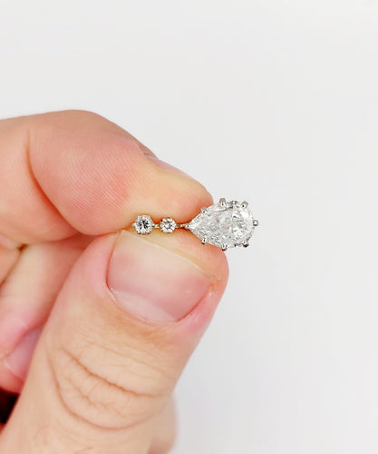 Pendentif Pendentif Art Déco Platine, diamant taille poire 0,95 carat 58 Facettes A06247