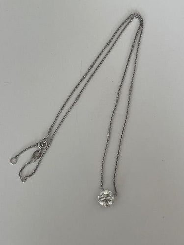 Collier Collier diamant en solitaire, or gris 58 Facettes