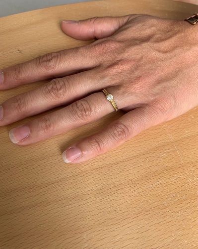 Bague 53 Bague Solitaire Or Jaune Diamant 0.30ct 58 Facettes 3022/1