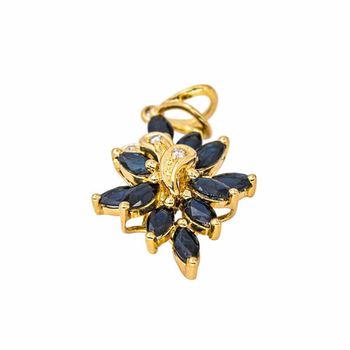 Pendentif Pendentif Or jaune Saphir, Diamant 58 Facettes 4508852CN