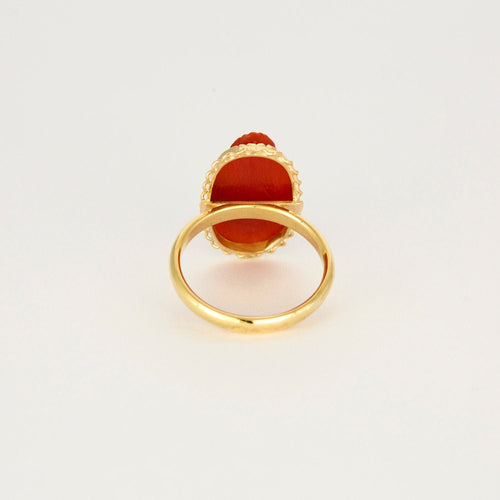 Bague 54 Bague Camée Corail 58 Facettes