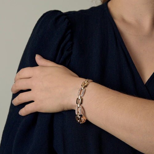 Bracelet Bracelet en Or jaune et diamants 58 Facettes REU1214