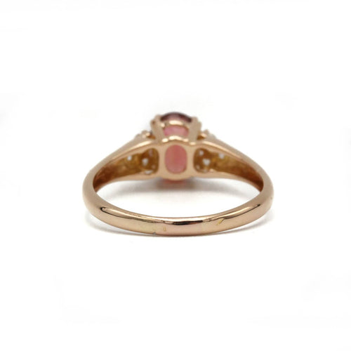 Bague 58 Bague - Or, Diamant & Tourmaline Rose 58 Facettes 250150R