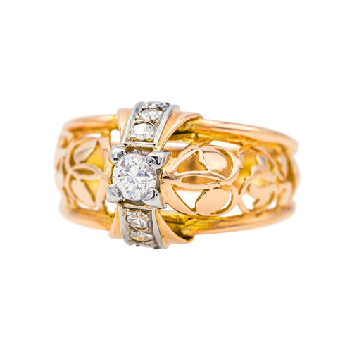 Bague 59 Bague  Tank Or rose, Or blanc Diamant 58 Facettes 4033238CN