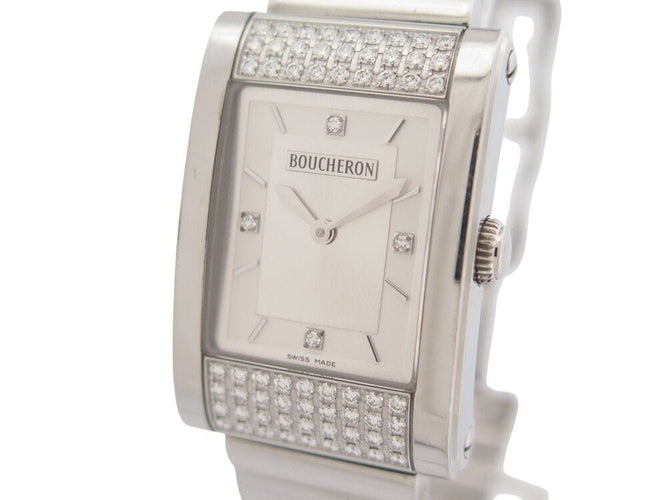 Montre vintage montre BOUCHERON reflet icare 34 mm quartz classique acier diamant 58 Facettes 268397
