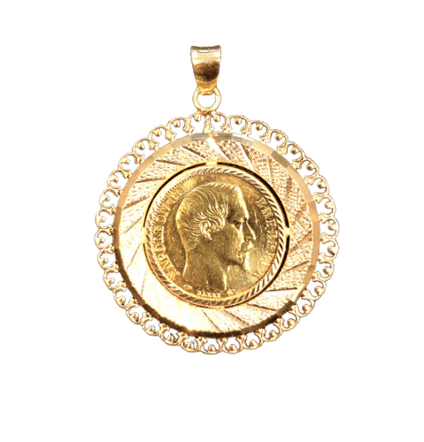 Pendentif Pendentif ancien 20 Francs Napoléon or jaune 58 Facettes