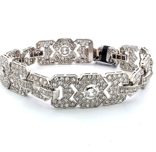 Bracelet Superbe bracelet Art Déco en platine avec diamants 58 Facettes