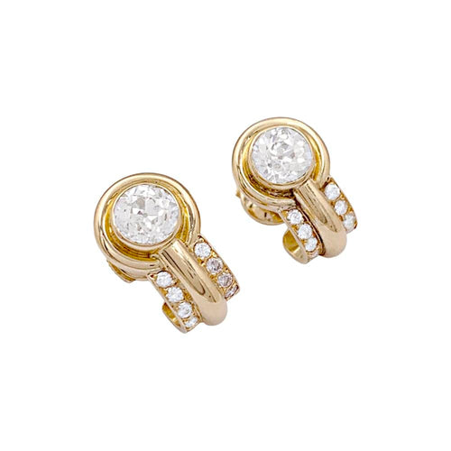Boucles d'oreilles Boucles d'oreilles, or jaune et diamants. 58 Facettes 34859