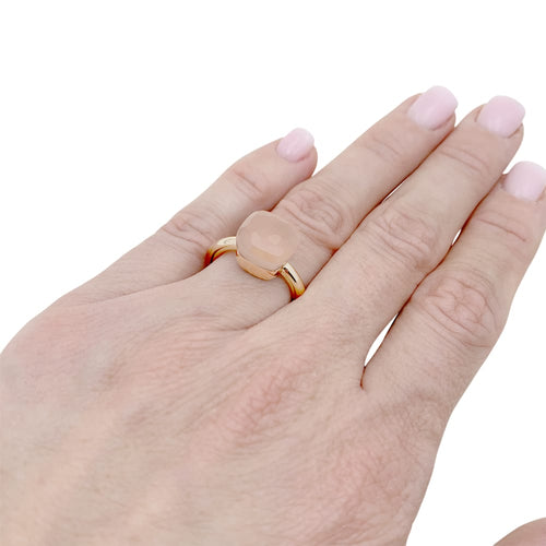 Bague 49 Bague Pomellato, "Nudo Classic", or rose et quartz rose. 58 Facettes 35131