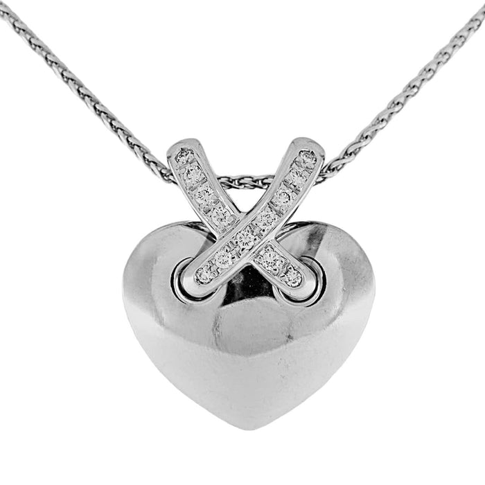 Pendentif CHAUMET - Pendentif Coeur LIENS Or Blanc avec Diamants 58 Facettes