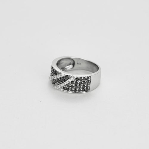 Bague 51.5 Bague Bandeau en or blanc sertie de diamants 58 Facettes LP1149