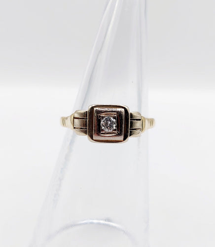 Bague 49.5 Bague Art Déco or deux tons, diamant 58 Facettes A05340