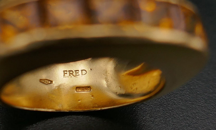 Bague 53 Fred - Bague Signée Ornée De Citrines, Or Jaune 58 Facettes C73-03