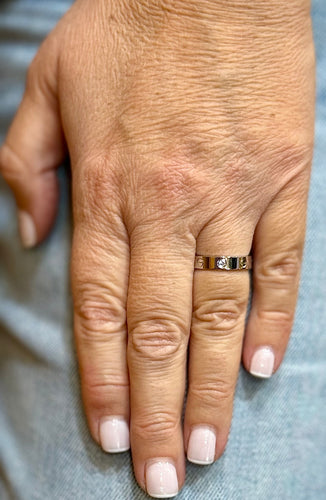 Bague 52 Alliance Cartier Love or gris et 1 diamant 58 Facettes