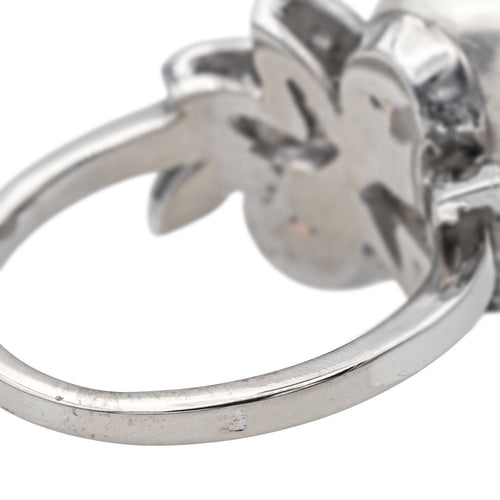 Bague 48 Bague Or blanc Perle de culture, Diamant 58 Facettes 3746805CN